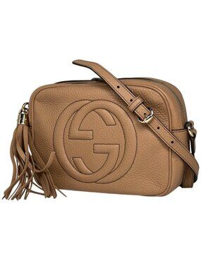 Gucci Soho Shoulder Bag Tassel Interlocking Bag Leather Salmon Pink